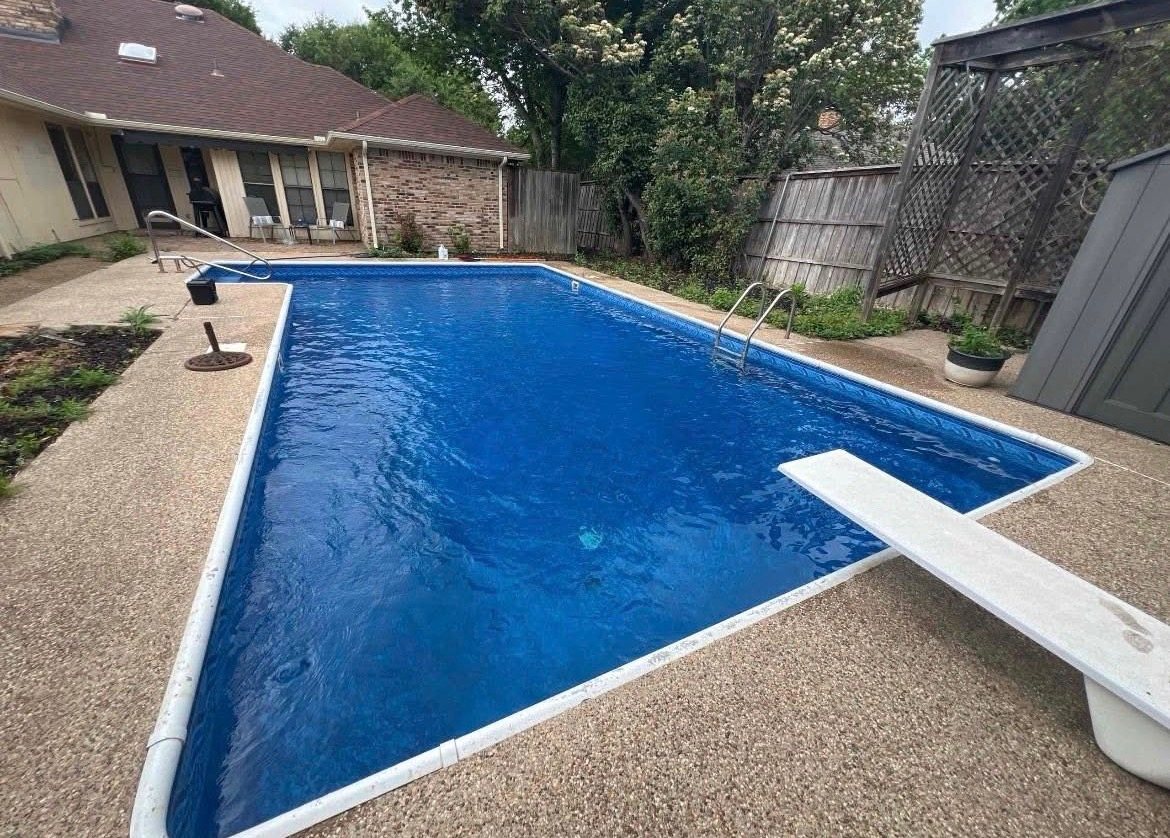 The same pool after the rescue, clear blue water